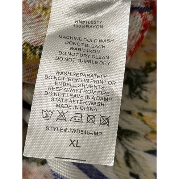 NWT VIBE Apparel Striped & Floral Sleeveless Sundress With Adjustable Straps - Picture 10 of 13